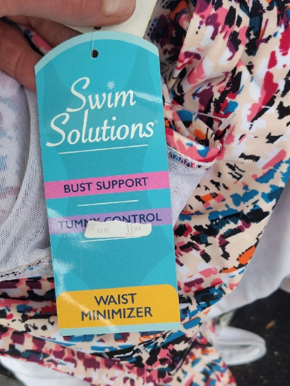 Swim Solutions Multicolor  One-Piece - Pink, Blue, Orange, Black - Picture 2 of 5